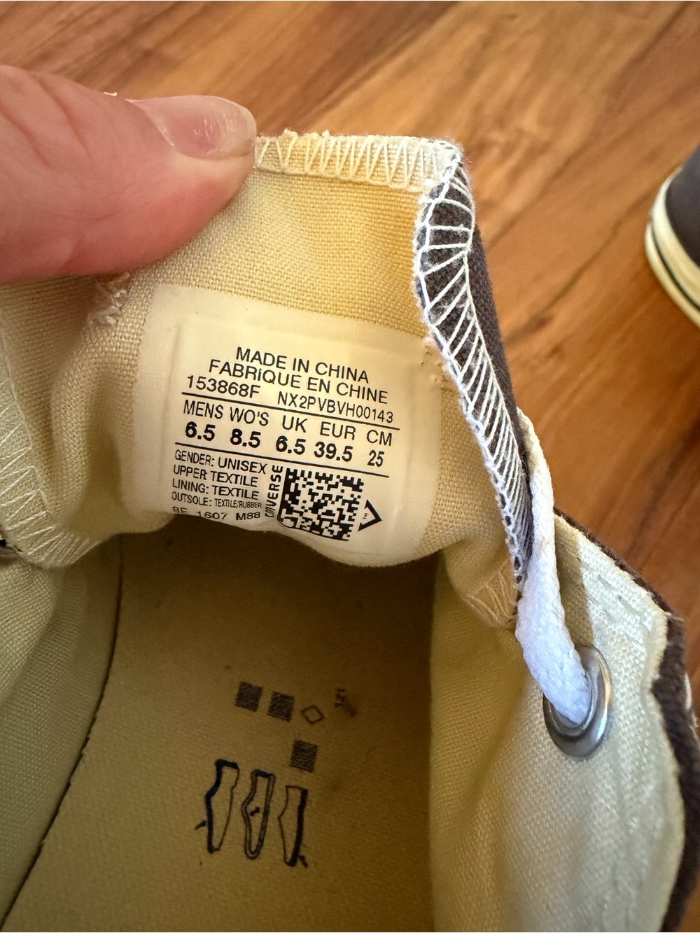 Converse Women’s Low-Top Canvas Sneakers in Brown with White Accents - Picture 5 of 6